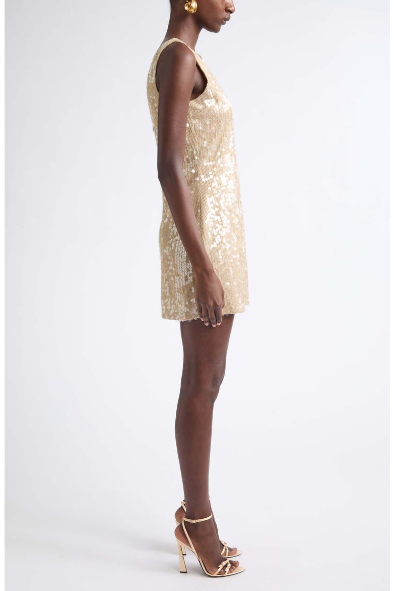 Aera Paillette Minidress, Alternate, color, GOLD PAILLETTE