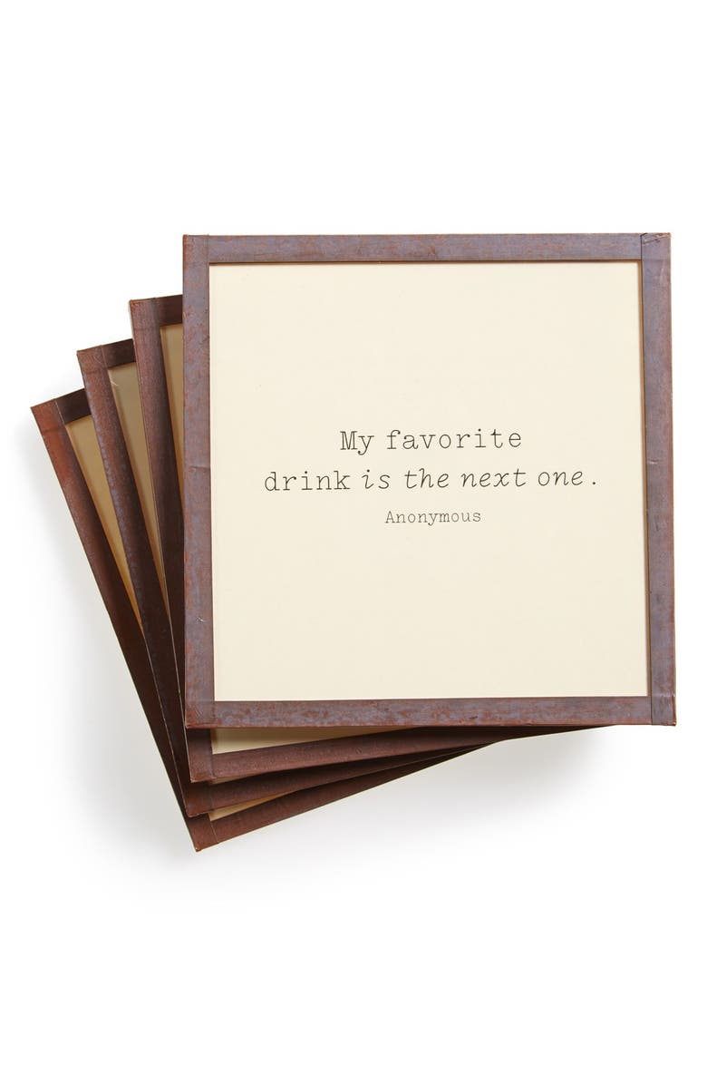 Ben's Garden 'My Favorite Drink' Coasters, Main, color, 