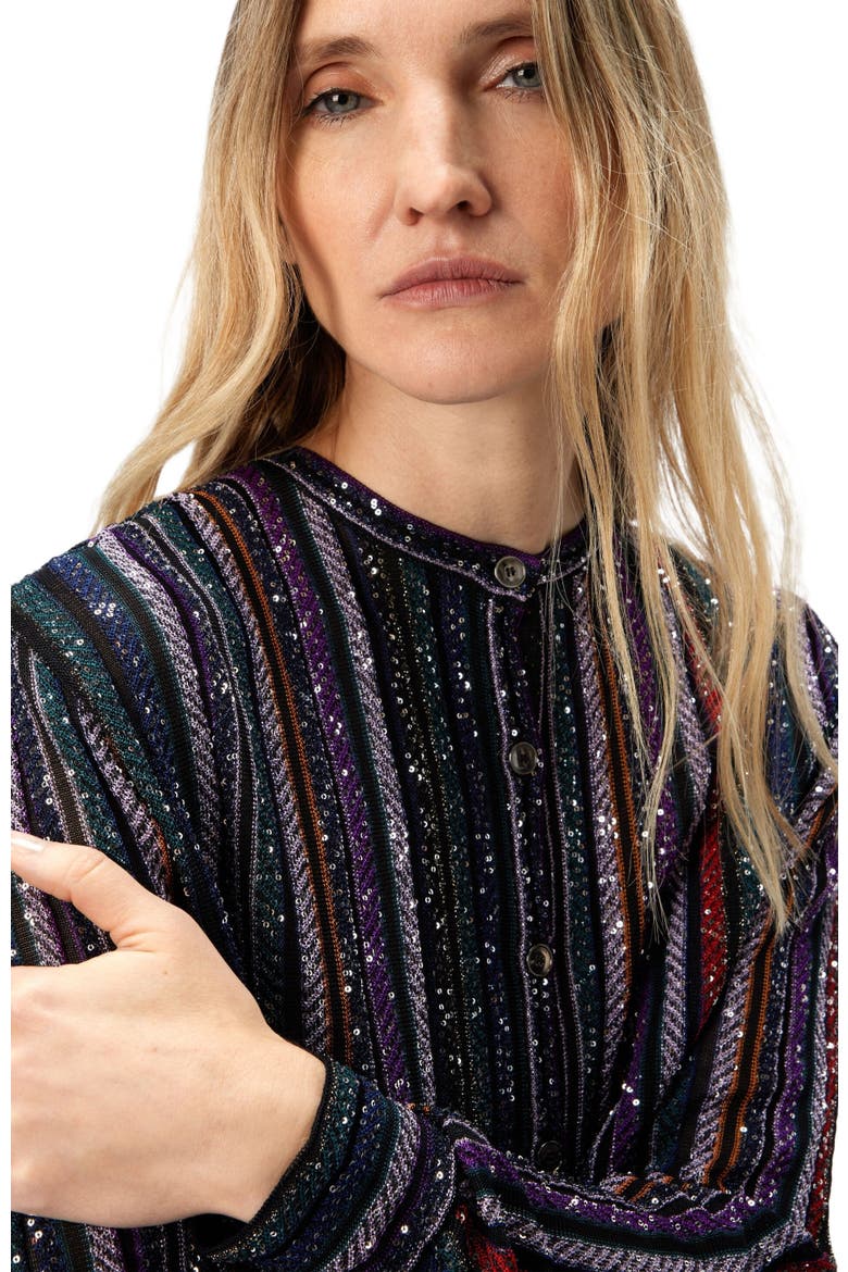 Henley Blouse With Mandarin Collar, Alternate, color, Multicoloured