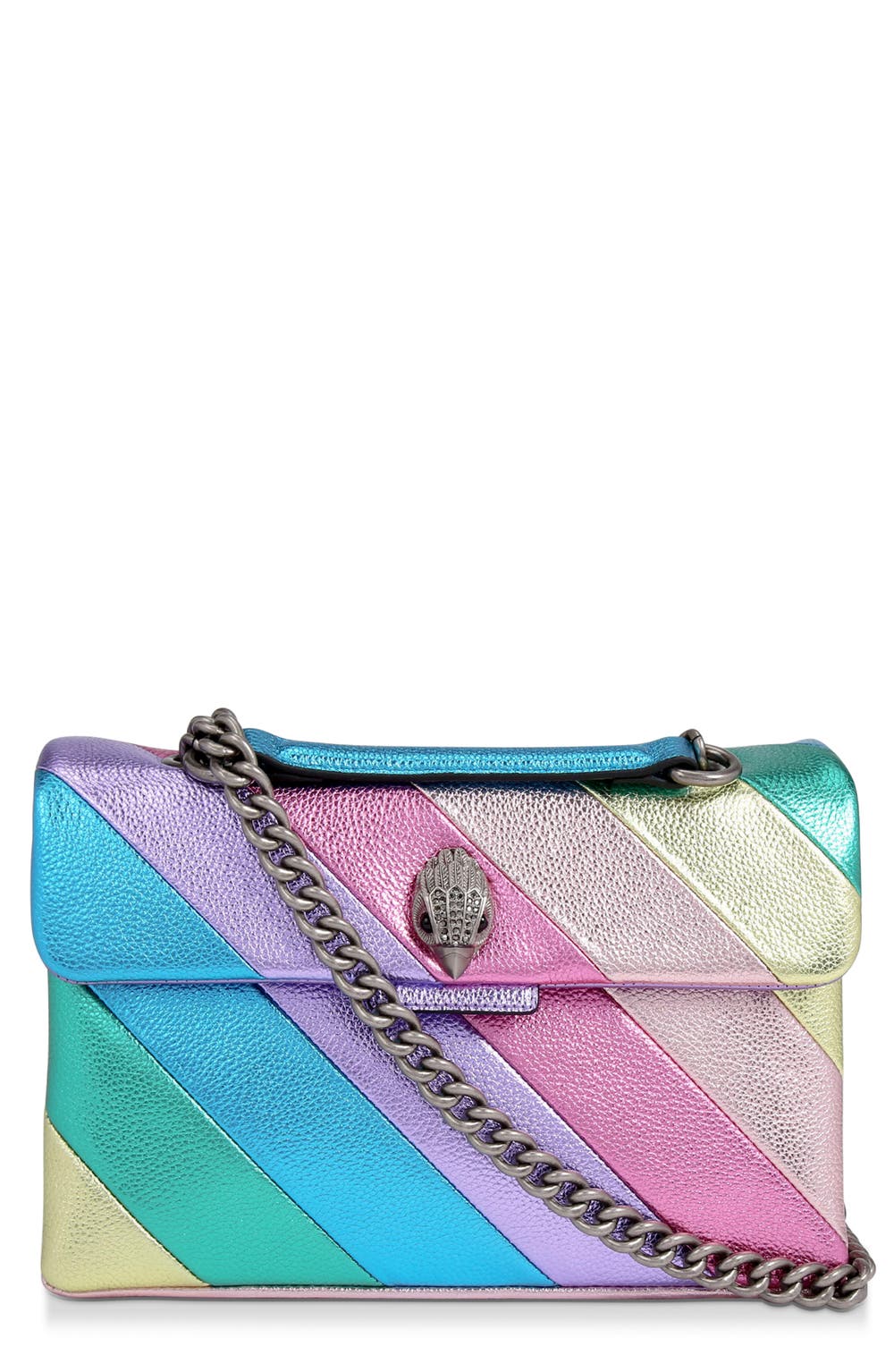 Kensington Leather Convertible Shoulder Bag, color, PINK/ PURPLE MULTI