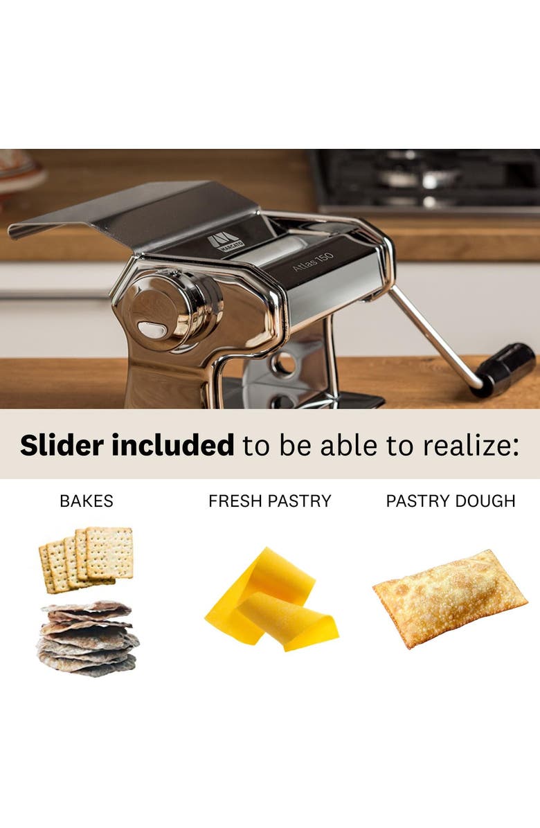 Marcato Atlas 150 Slide Pasta Machine, Made in Italy, Alternate, color, 