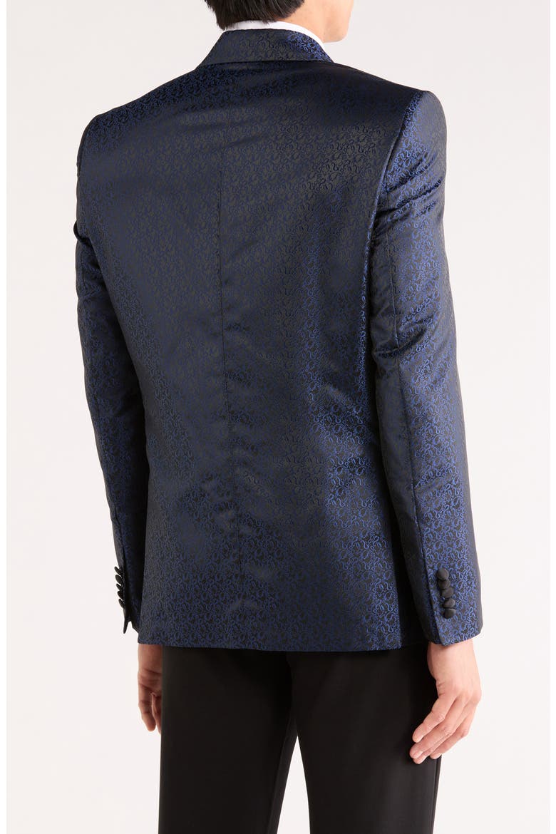 Jacquard Tuxedo Jacket, Alternate, color, BLUE