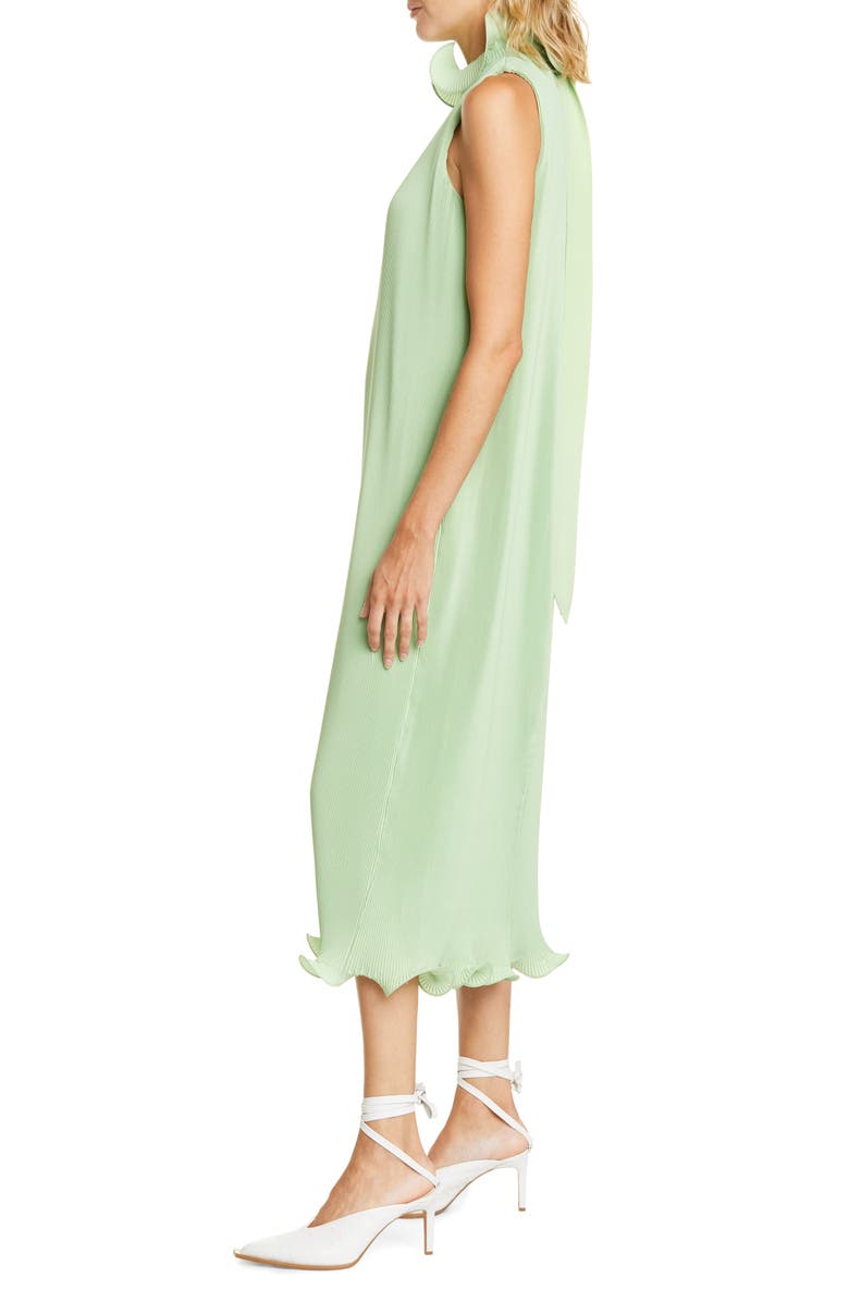Tibi Ruffle Trim Pleated Midi Dress, Alternate, color,