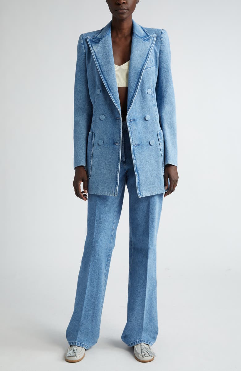 Dries Van Noten Bymee Double Breasted Denim Blazer, Alternate, color, 