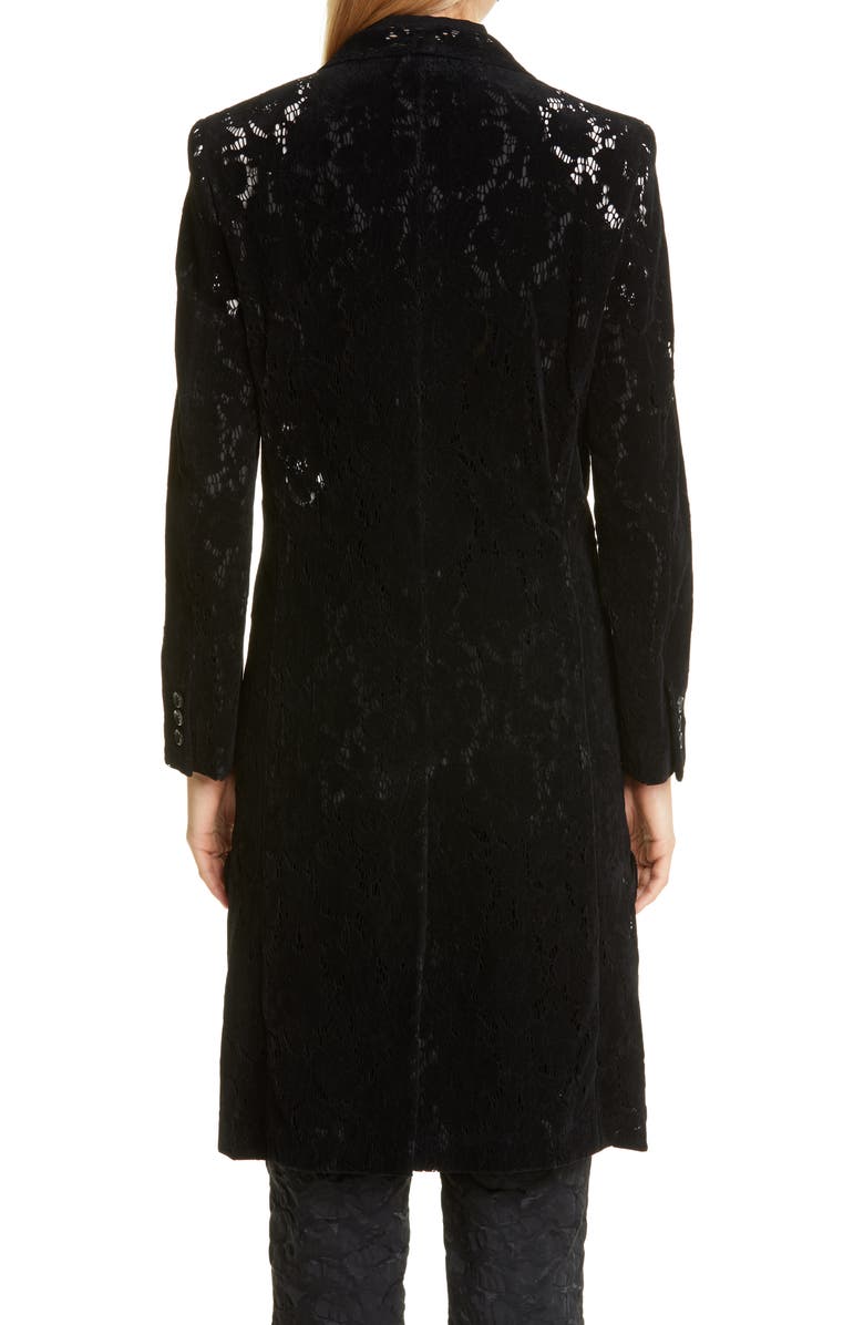 Comme des Garçons Flocked Lace Coat, Alternate, color, 