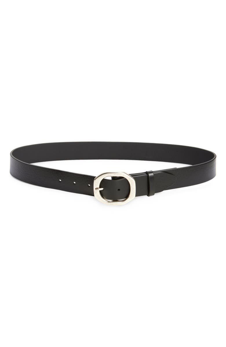 rag & bone Audrey Leather Belt, Main, color, Blk