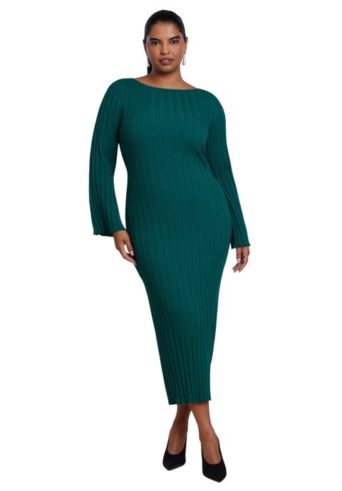 Lettuce Hem Ribbed Sweater Maxi Dress (plus)