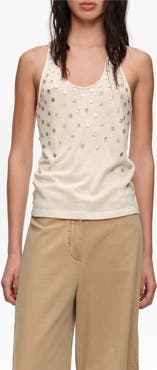 Bimba y Lola Top With Mother-Of-Pearl Pieces