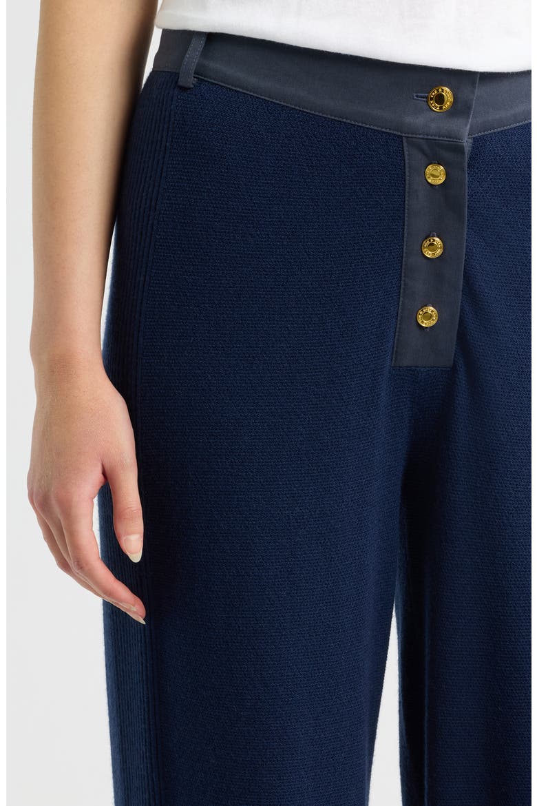 Lucy Wide Leg Wool Blend Pants, Alternate, color, NAVY