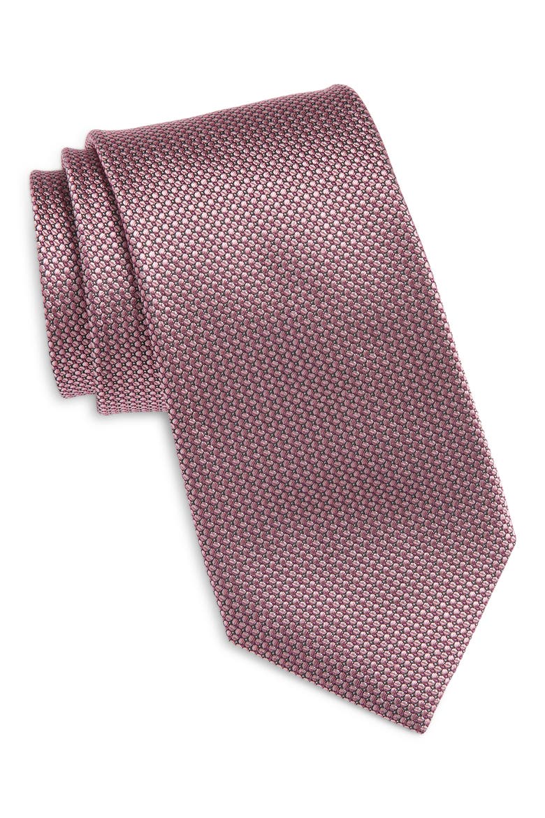 Geometric Silk Tie, Main, color, PINK