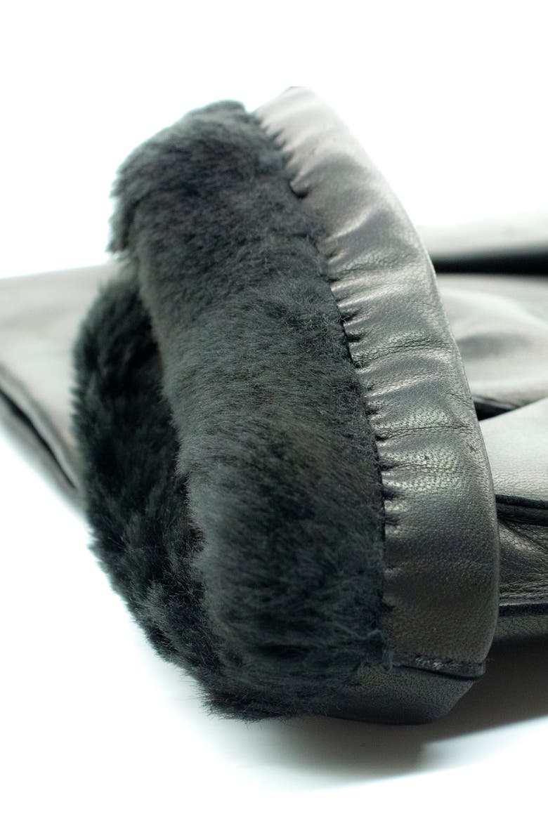 Portolano Faux Fur Trim Gloves, Alternate, color, Black/Black