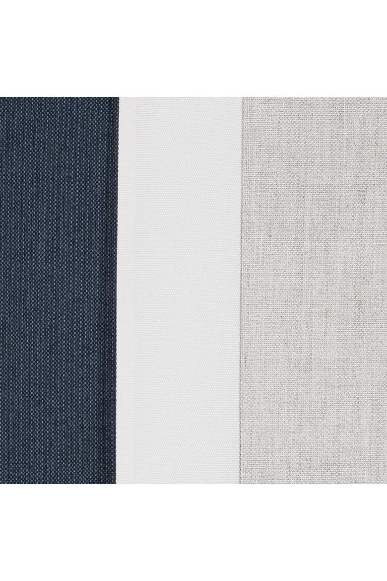 Nevis panelled dimensional banded Indoor & Outdoor Woven Accent Pillow, Alternate, color, Indigo
