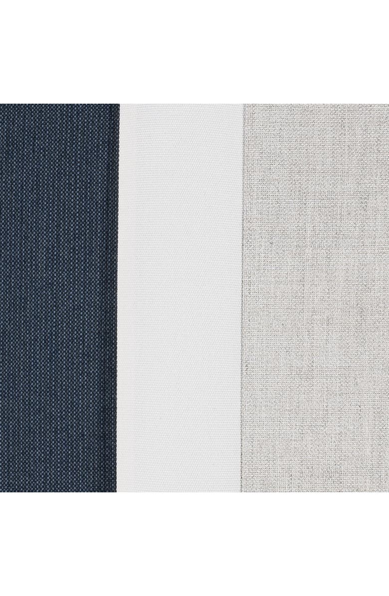 Elaine Smith Nevis panelled dimensional banded Indoor & Outdoor Woven Accent Pillow, Alternate, color, Indigo