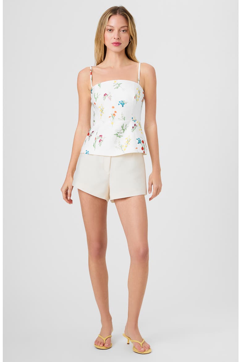 Christine Floral Taffeta Peplum Top, Alternate, color, CHRISTINE FLOWER SUMMER WHITE