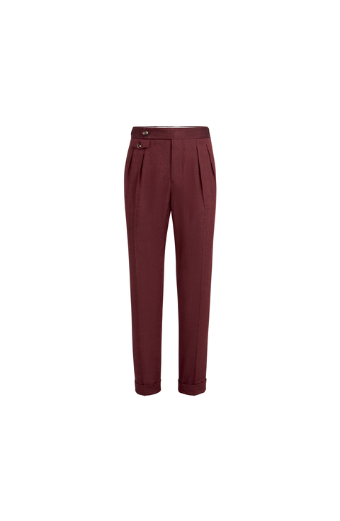 Linen and virgin wool trousers