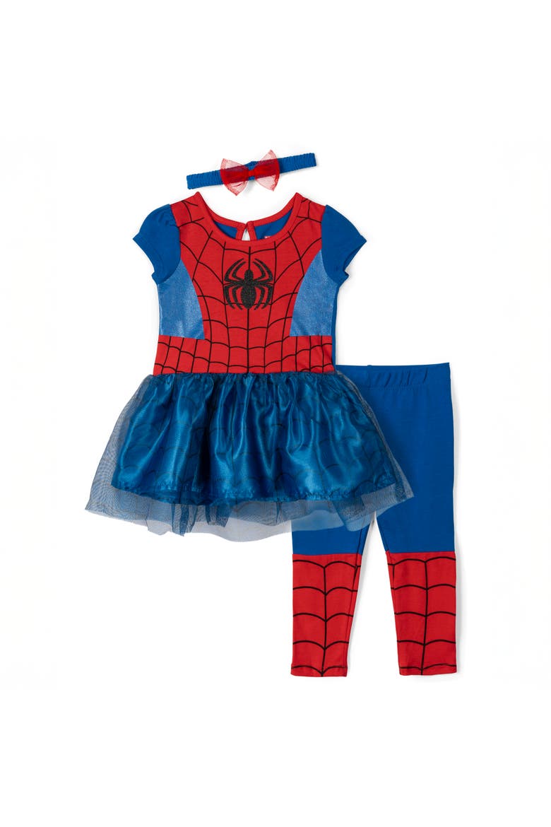 Spider-Man Cosplay Tutu Dress and Leggings Set, Main, color, Spider Man Red Blue