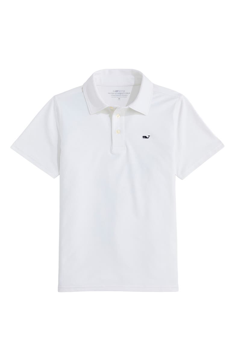 vineyard vines Kids' Sankaty Polo Shirt, Main, color, White Cap