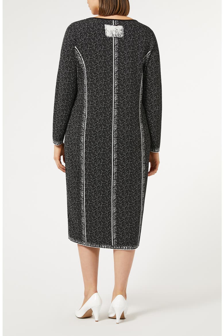 Tantalo Long Sleeve Knit Dress, Alternate, color, BLACK WHITE