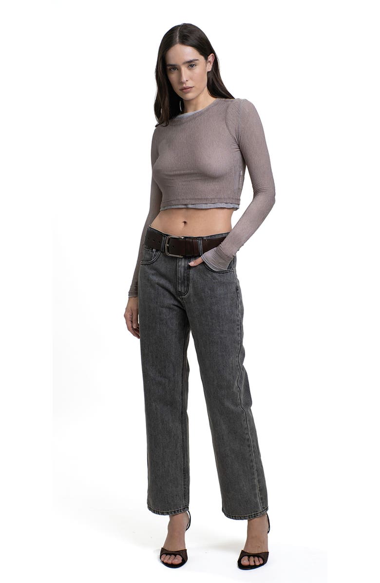 Mother of All Moa High Waist Straight Leg Denim, Alternate, color, Gray