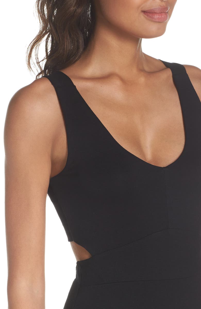 Fraiche by J Open Back Maxi Dress, Alternate, color, Black