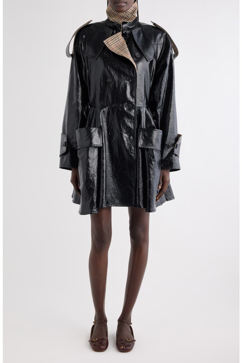 Linen & Virgin Wool Blend Riding Coat, Main, color, BLACK