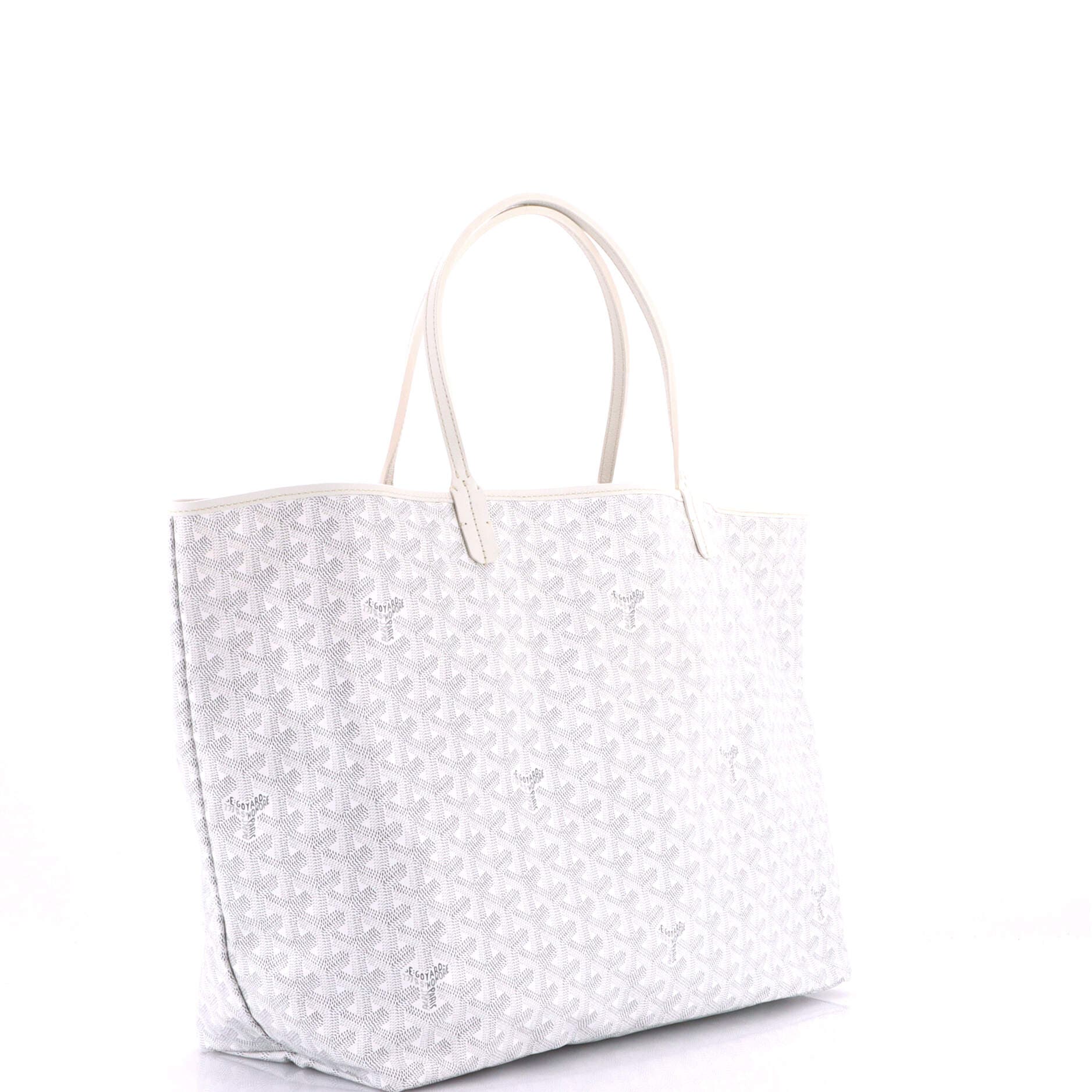 Pre-Owned Goyard Saint Louis Tote Coated Canvas GM, Alternate, color, White