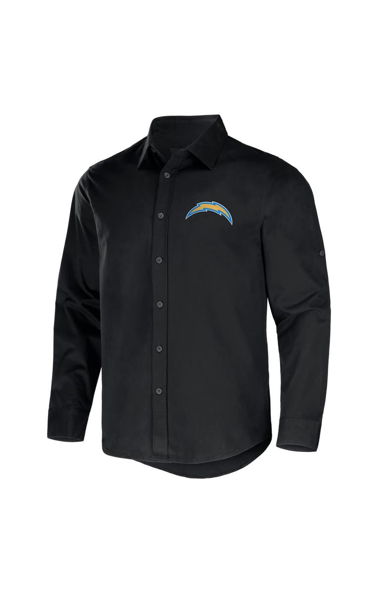 NFL X DARIUS RUCKER Men's NFL x Darius Rucker Collection by Fanatics Black Los Angeles Chargers Convertible Twill Long Sleeve Button-Up Shirt, Alternate, color, Black