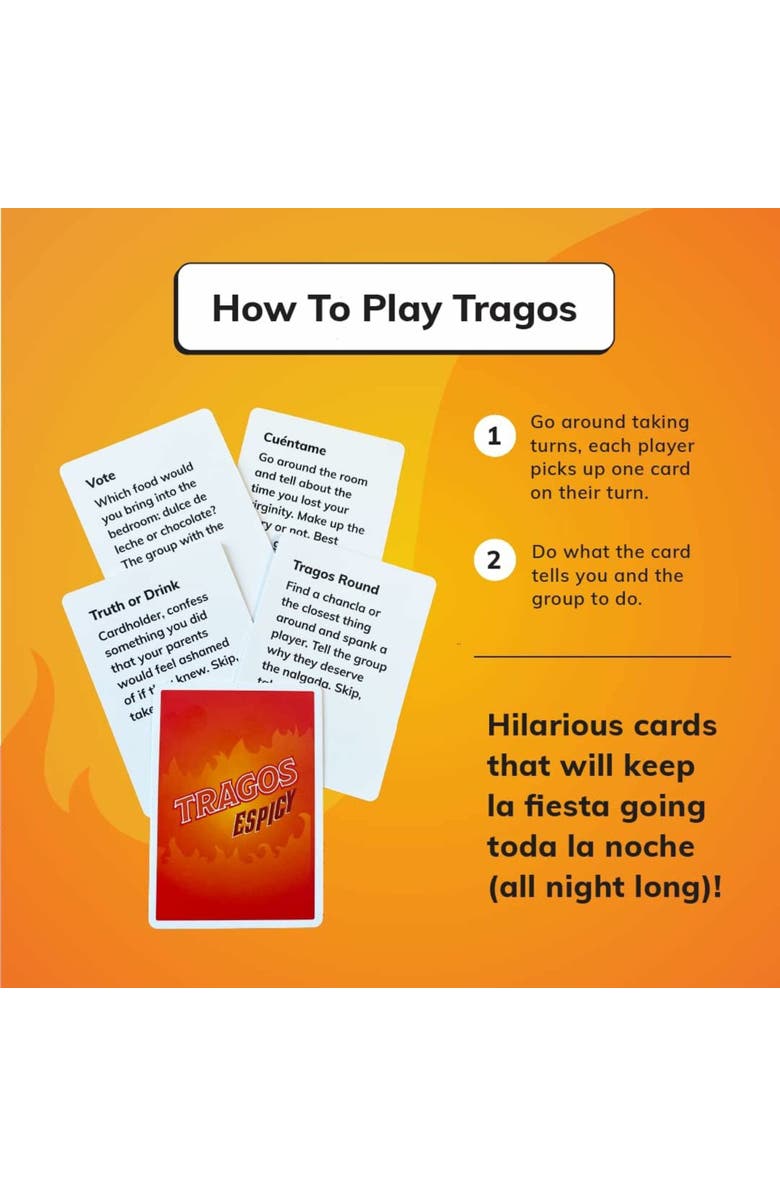 Tragos Espicy Expansion Pack The Adult Party Game For Latinos, Spicy Ages 18+, Alternate, color, Multicolored