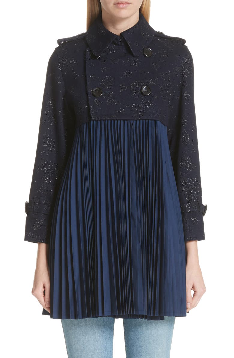 Tao Comme des Garçons Tricot Comme des Garçons Pleated Trench Coat, Main, color, 