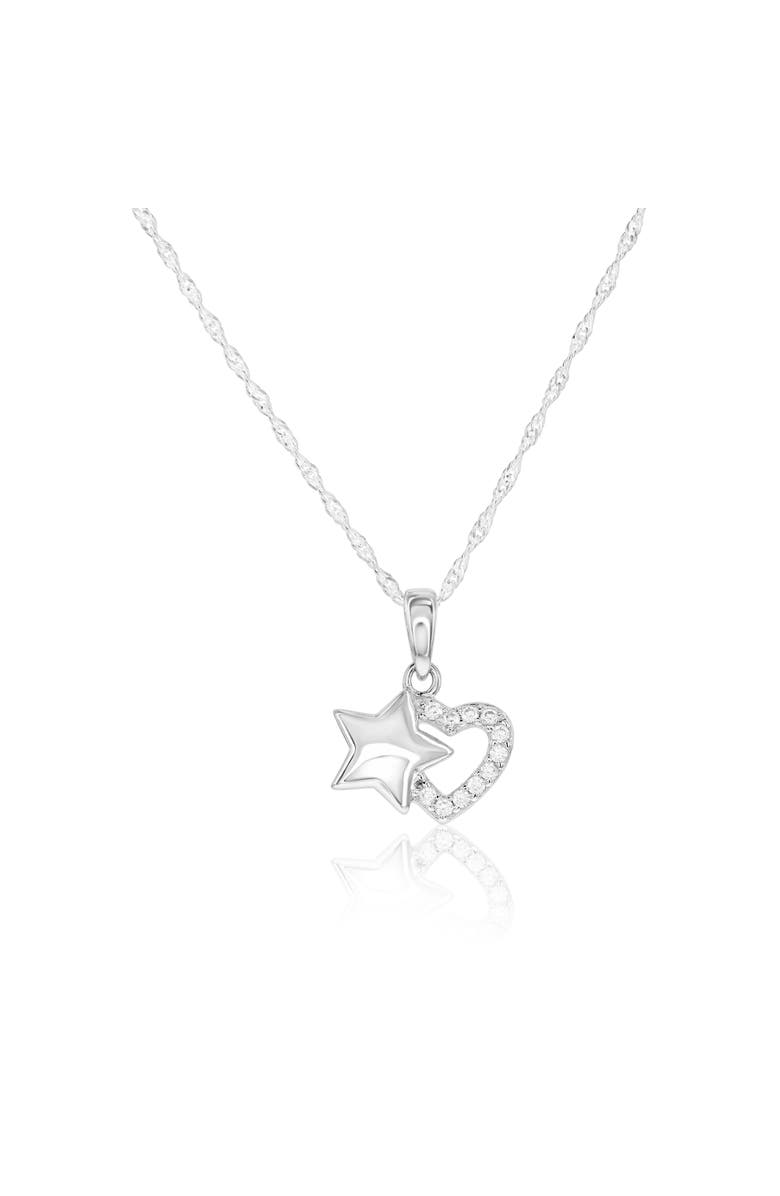Donatello Gian Sterling Silver Star And Heart Necklace, Main, color, Silver