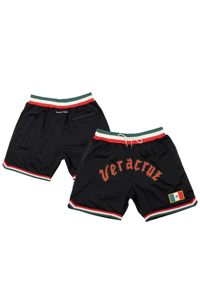 RINGS & CRWNS Men's Rings & Crwns Black Azules de Veracruz Replica Mesh Shorts, Main, color, Black