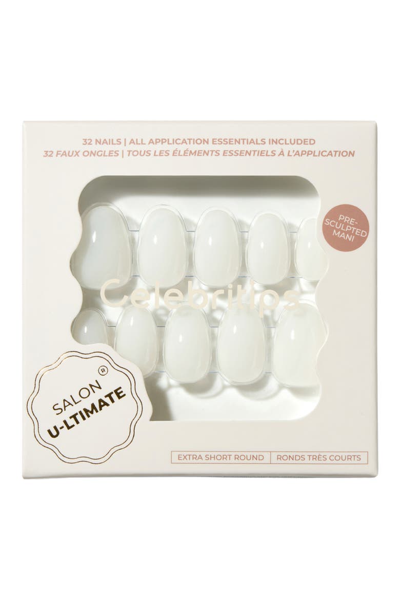 Salon Ultimate Short Almond Press-On Nails, Main, color, SHEER MILK