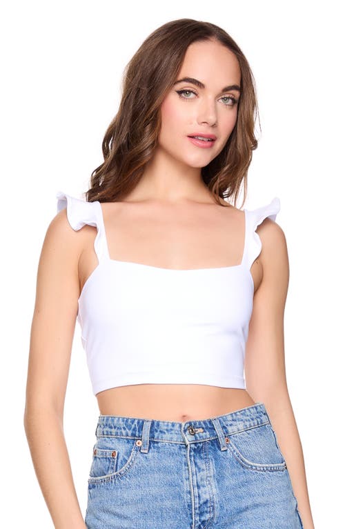 Susana Monaco Ruffle Strap Crop Tank In Sugar