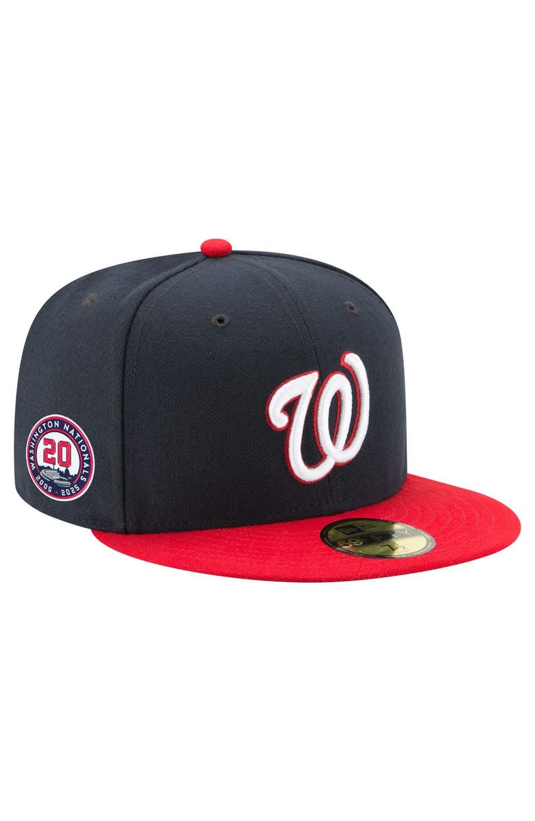 New Era Men's New Era Navy/Red Washington Nationals 20th Anniversary 59FIFTY Fitted Hat, Main, color, Navy