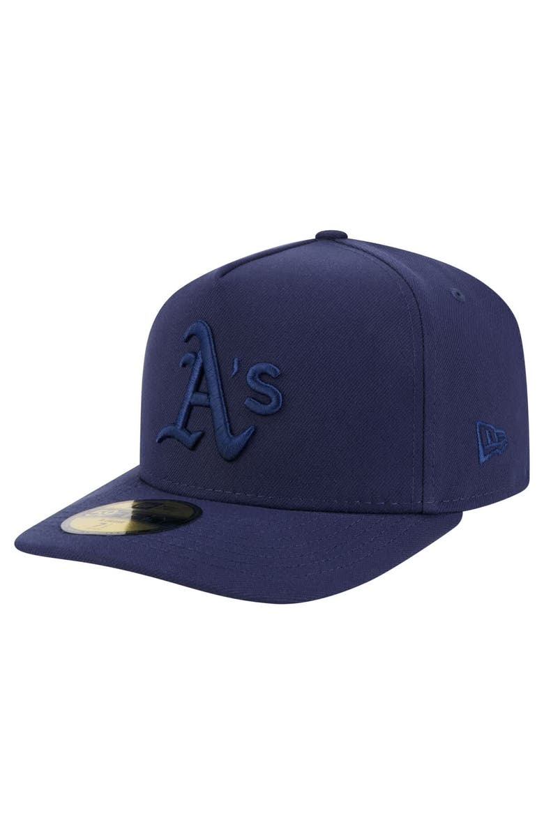 New Era Men's New Era Navy Athletics Color Pack A-Frame 59FIFTY Fitted Hat, Alternate, color, Navy