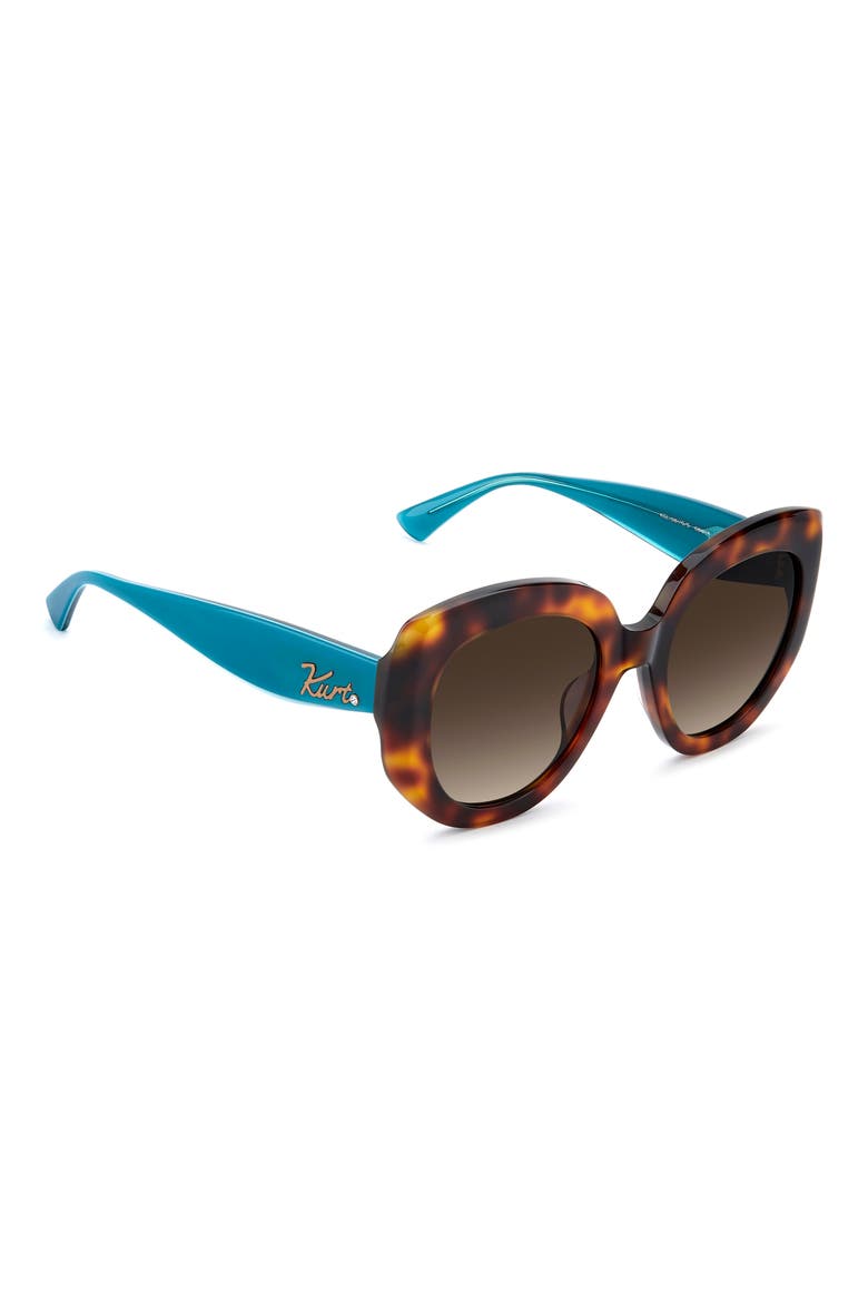 52mm Round Geometric Sunglasses, Alternate, color, HAVANA/ BROWN SF