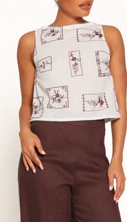 Petal & Pup Leni Print Crop Sleeveless Top