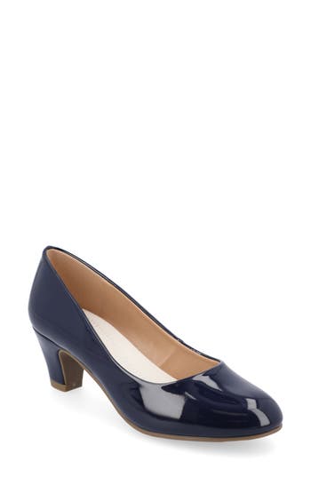 Journee Collection Luu Round Toe Pump In Patent/blue