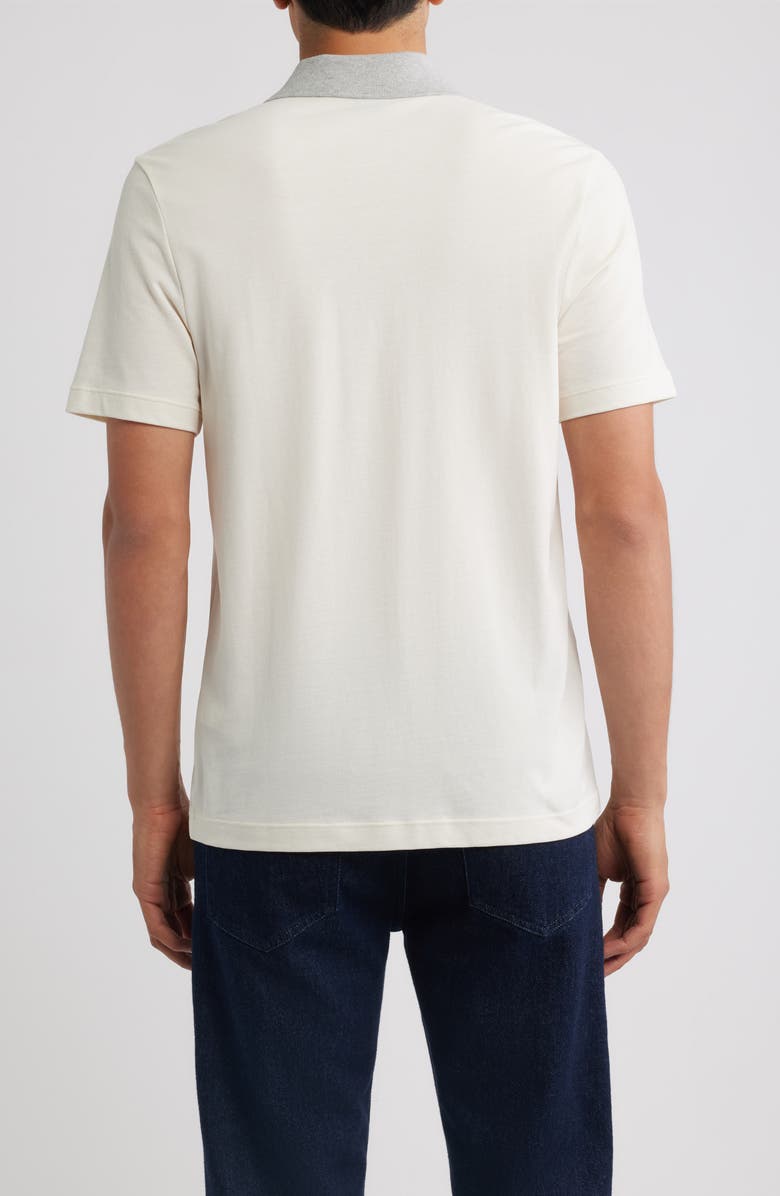 BOSS Parlay Contrast Collar Cotton Polo, Alternate, color, Open White