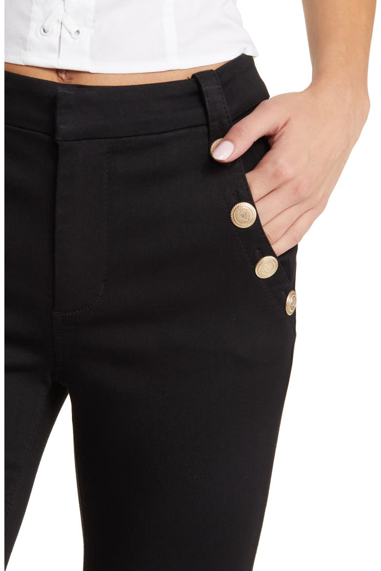High Waist Slim Bootcut Sailor Jeans, Alternate, color, BLACK