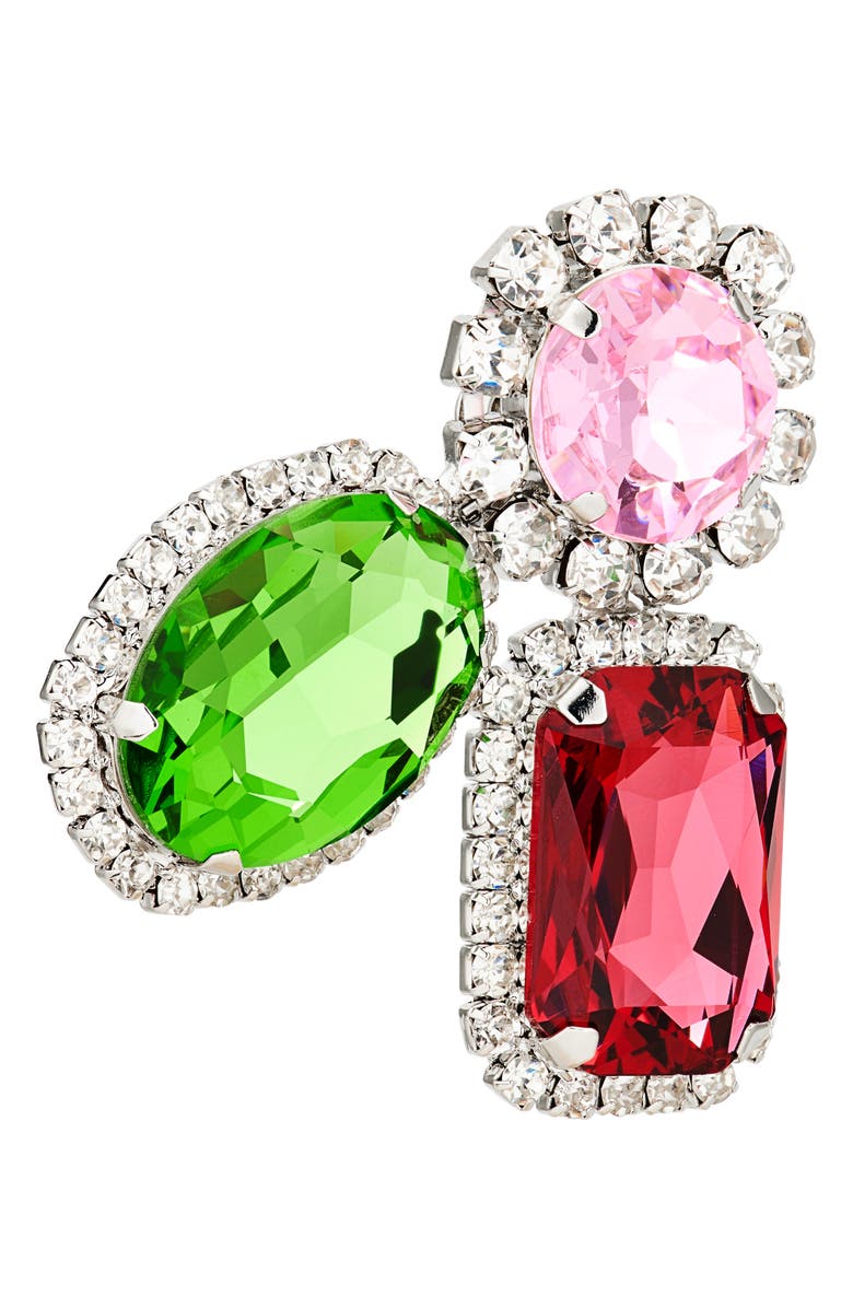 Area Triple Station Crystal Statement Earrings, Alternate, color, 