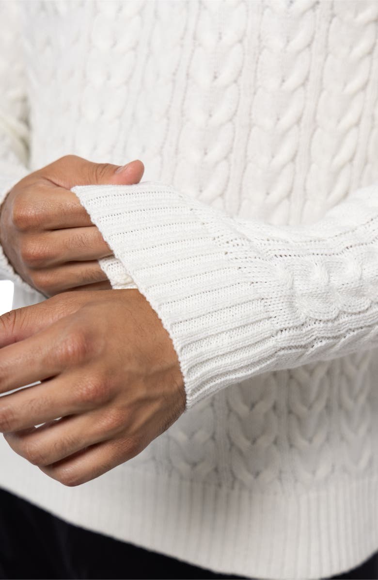 XRAY Cable Knit Turtleneck Sweater, Alternate, color, Cream