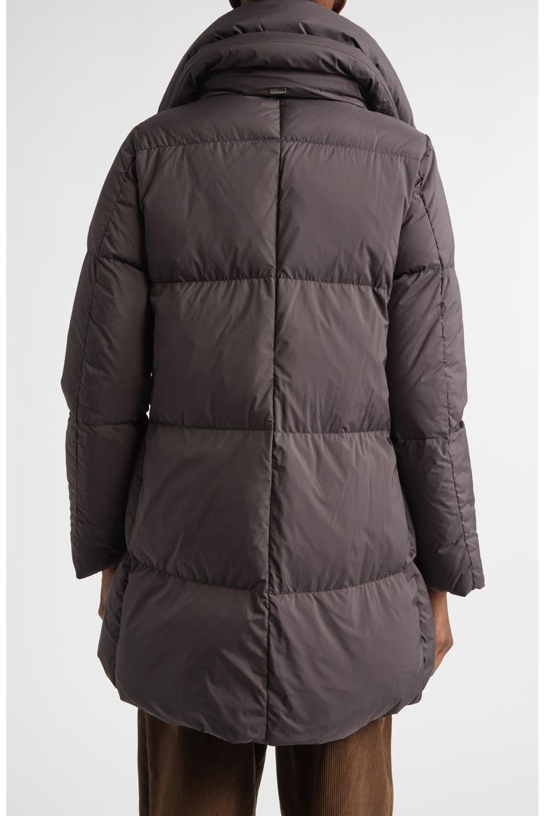 Box Quilted Water Resistant Down Coat, Alternate, color, MARRONE SCURO