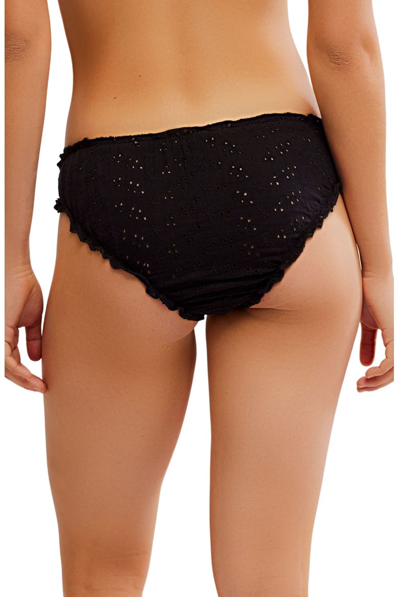 Intimately FP Home Grown Stretch Cotton Eyelet Panties, Alternate, color, BLACK