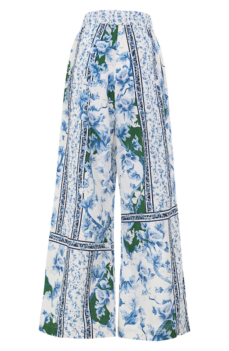 Agua Bendita Nader Print Wide Leg Cover-Up Pants, Alternate, color, Blue