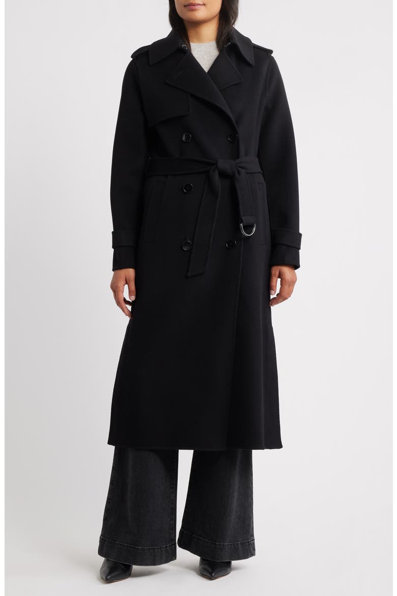 Wool Blend Maxi Coat, Main, color, BLACK