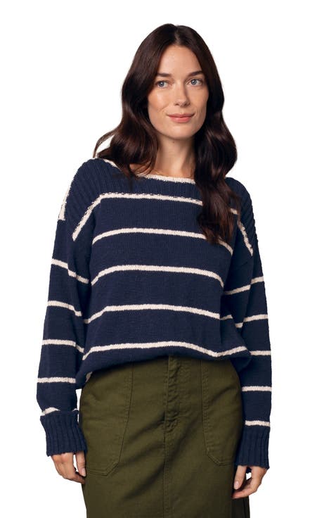 Stripe Boat Neck Sweater