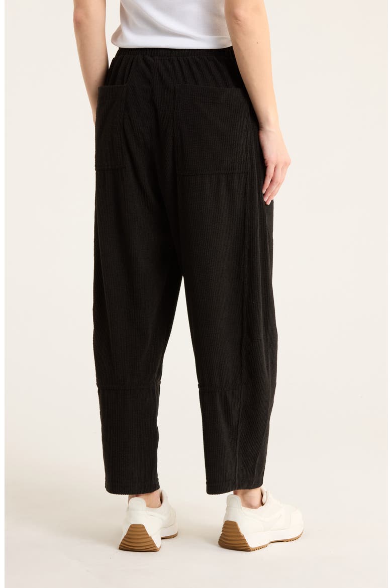 Barrel Leg Corduroy Pants, Alternate, color, BLACK