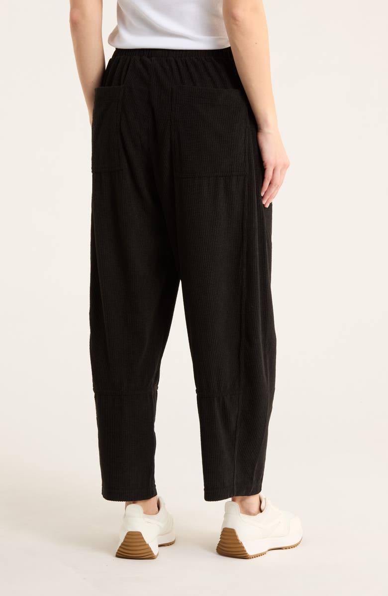 MAX STUDIO Barrel Leg Corduroy Pants, Alternate, color, Black