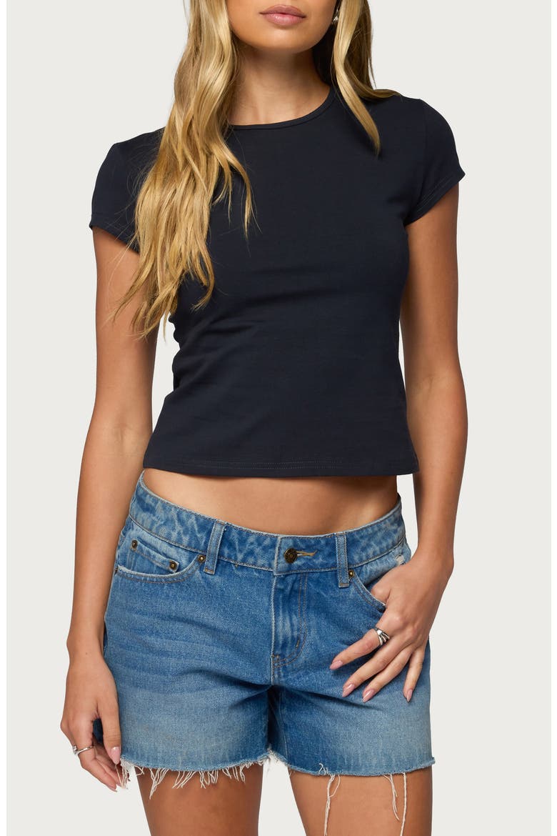 Delvina Crop T-Shirt, Main, color, NAVY